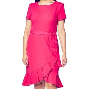 Calvin Klein Women's Ruffle Hem Belted Dress